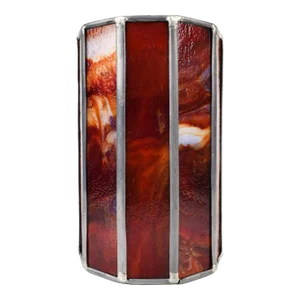 Late 20th Century Handmade Stained Red Glass Candle Holder Hurricane Shade Cover