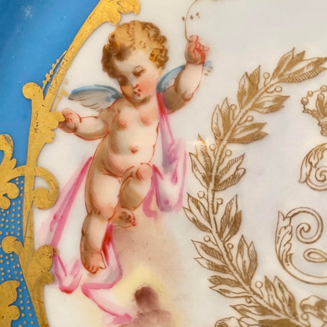 Antique Sevres Porcelain Chateau Des Tuileries Plate From the Royal Service of King Louis Philippe For Sale - Image 10 of 10