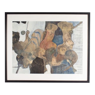 Abstract Mixed Media Painting by Walter Sorge For Sale