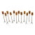Mid 20th Century Set of 12 Mexican Honey Onyx Cocktail Forks in Amber Tones, Mid-Century Modern For Sale