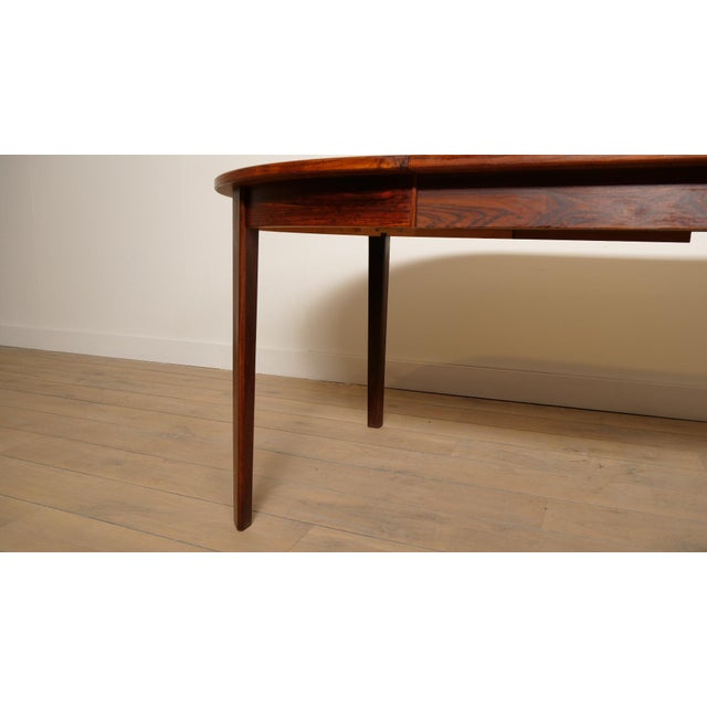 Wood Vintage Extendable Round Dining Table in Rosewood, 1950s For Sale - Image 7 of 16