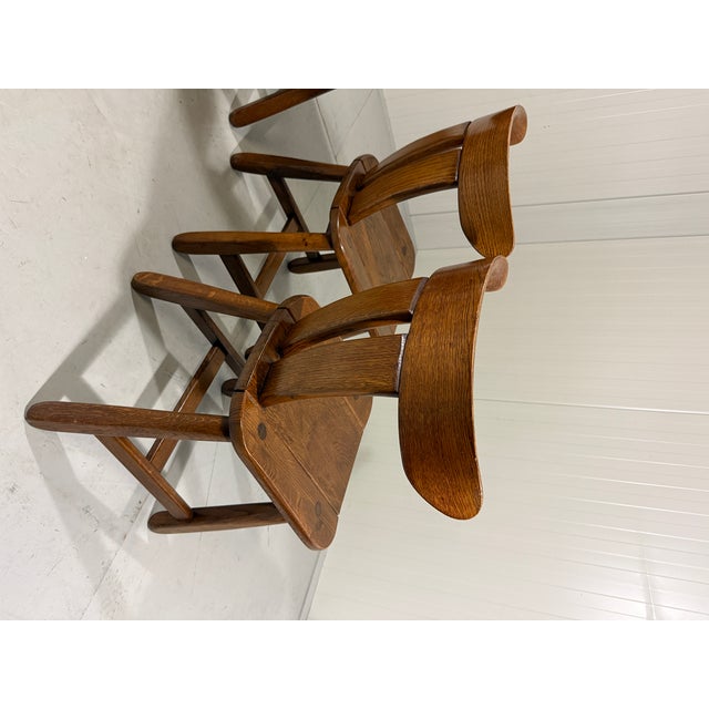 Brutalist Oak Dining Chairs, 1970s, Set of 4 For Sale - Image 10 of 16