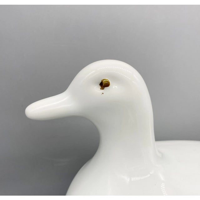 Ceramic 20th Century Italian White Botanical Duck Tureen For Sale - Image 7 of 13