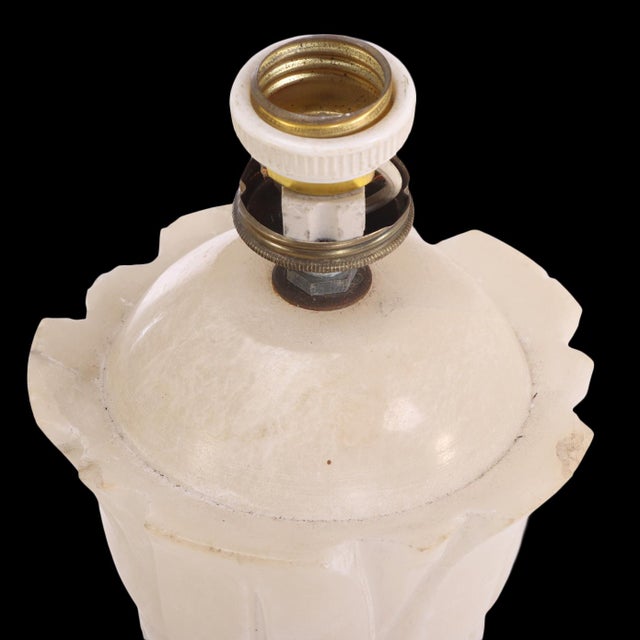 White 1930s Italian Carved Alabaster Floor Lamp For Sale - Image 8 of 8