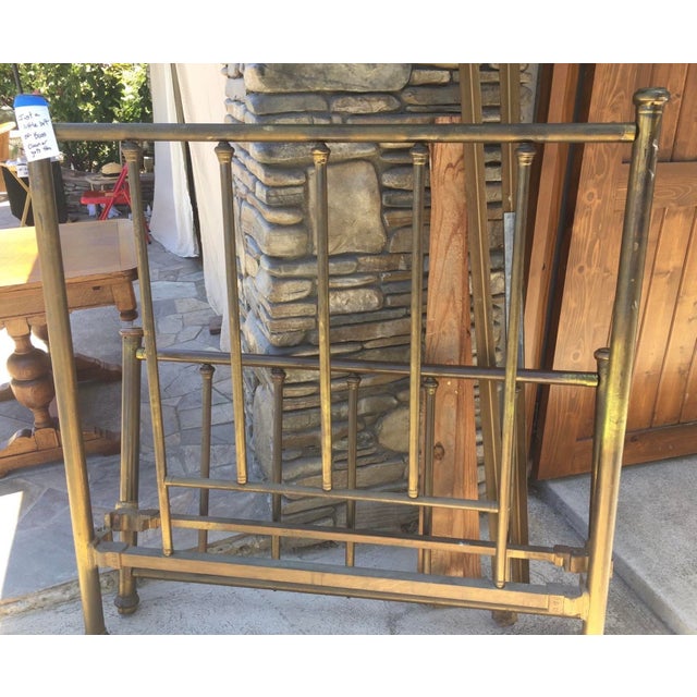 Late 20th Century French Country Brass Bed With Rails - Full / Double For Sale In Los Angeles - Image 6 of 12