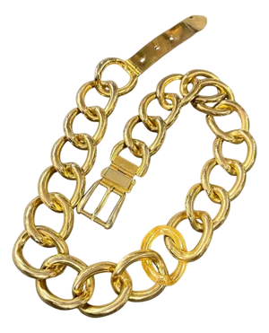 A 1970s Vintage Brass Statement Chain Italian Belt