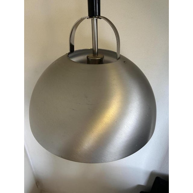 Up and Down Pendant in Brushed Metal, 1970s For Sale - Image 12 of 13