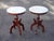Pair of Antique White Marble Top Mahogany Parlor Round Brown Side Tables Italy For Sale - Image 10 of 18