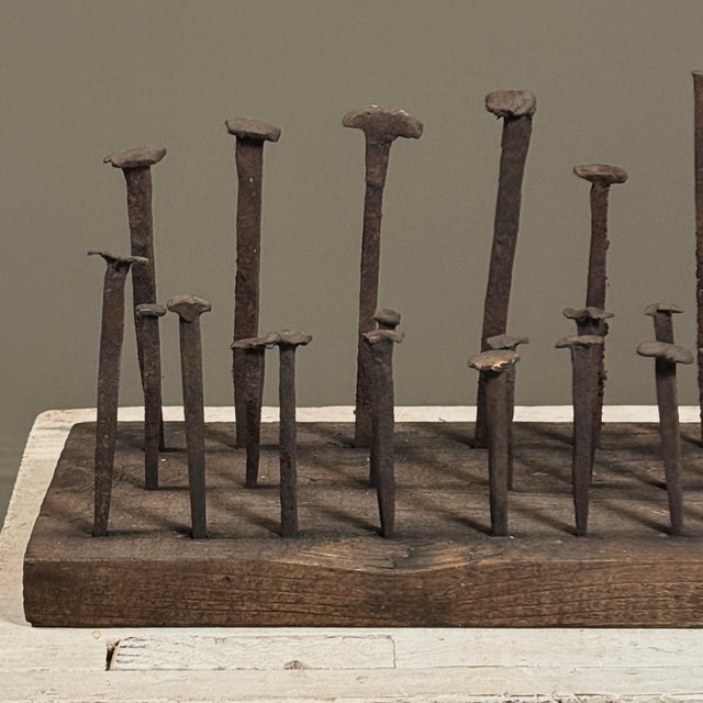 Wood Antique Untitled Found Art Brutalist Nail Assemblage (Outsider Art) For Sale - Image 7 of 10