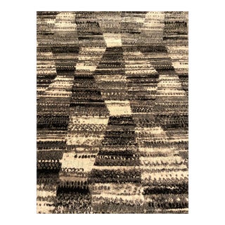 Textile Fabric Associates: Whimsy-Latex Jet. Black and White Abstract Geometric Chenille Designer Fabric - 6 Yards For Sale