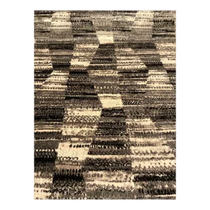 Textile Fabric Associates: Whimsy-Latex Jet. Black and White Abstract Geometric Chenille Designer Fabric - 6 Yards