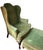 Vintage Wingback Chair and Ottoman by Woodmark Originals in Green Velvet With Terracotta Piping, a Set For Sale - Image 10 of 13