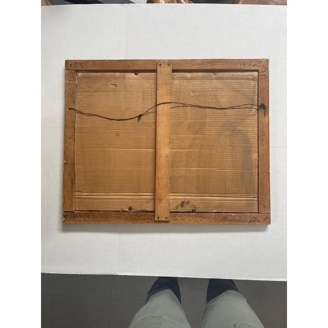 Blue Vintage Wooden Frame Abstract Nature Drawing For Sale - Image 8 of 8