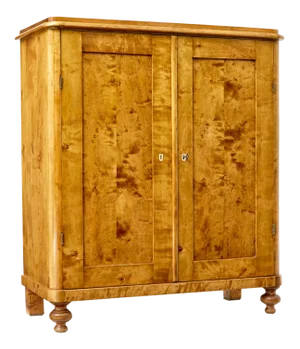 Antique Swedish Birch Fitted Cabinet