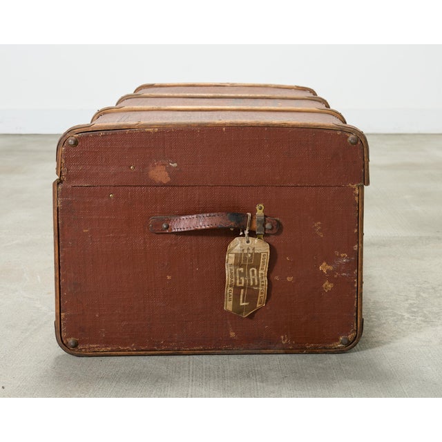 Early 20th Century Art Deco Canvas and Bentwood Steamer Trunk For Sale In Sacramento - Image 6 of 18