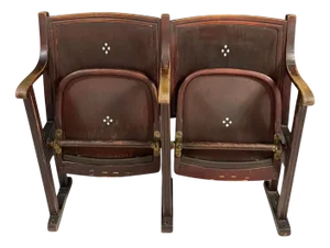 Vintage Cinema Chairs in Bent Plywood & Veneer, Czechoslovakia, 1970s, Set of 2