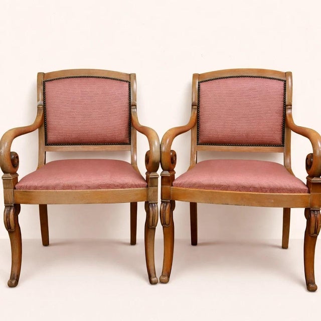 Chairs with Curved Armrests, Set of 2 For Sale - Image 6 of 6
