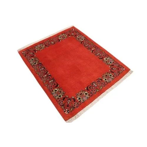 High-quality rug Sarouk | Knot density: 400.000 knots/m² | Pattern: Colorful leaf and flower motifs | Size: 98×81 cm |...