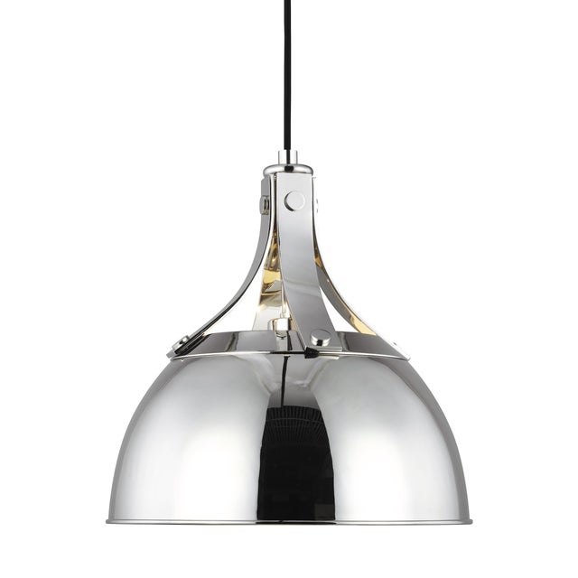 Traditional Thomas O'Brien by Visual Comfort Studio Logan Small Pendant, Silver For Sale - Image 3 of 4