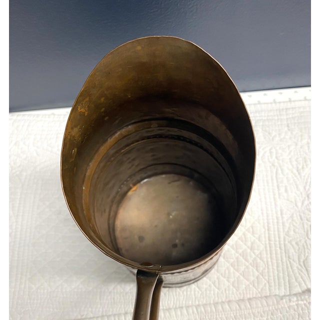 Metal Early 20th C Primitive Rustic Hand-Hammered, Forged Copper Pitcher For Sale - Image 7 of 17