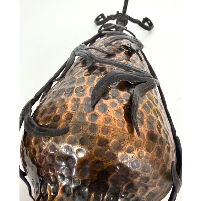 Copper Vase with Wrought Iron Snake and Leaves attributed to Alessandro Mazzucotelli, 1890s For Sale - Image 11 of 15