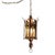 Spanish Revival Brass Lantern With Amber Glass Panels – Addison Mizner Gothic Mediterranean Pendant Light For Sale - Image 4 of 15