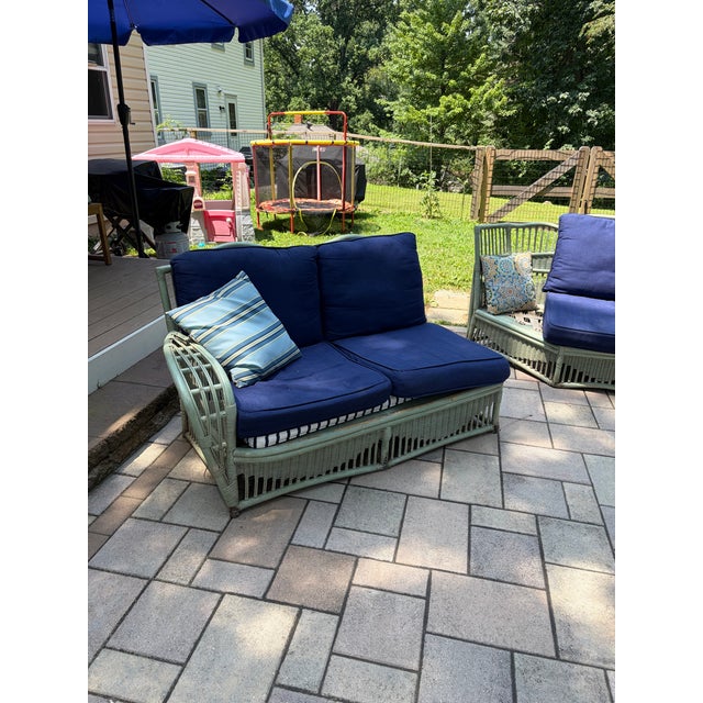 Ficks Reed Vintage Rattan Ficks Reed 6 Piece Outdoor Set For Sale - Image 4 of 6
