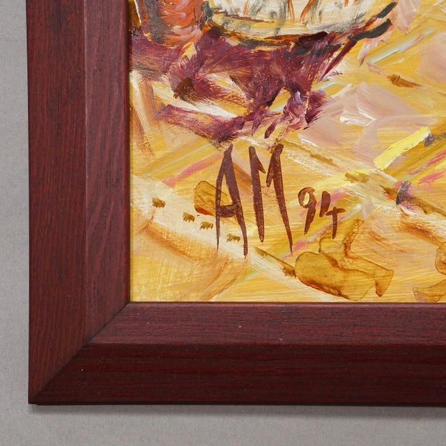 Terrace With Geranium Pot, 1994 – Oil Painting by Alexander Michael For Sale - Image 4 of 6