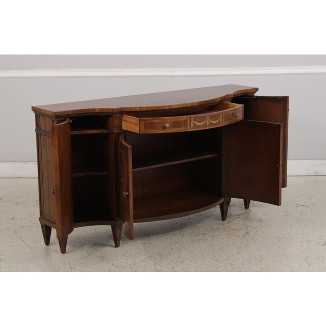 Karges Furniture Karges Walnut Inlaid 1 Drawer Server Cabinet For Sale - Image 4 of 18
