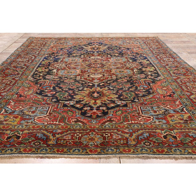 Late 19th Century Persian Heriz Rug, 06'05 X 09'07 For Sale - Image 9 of 10