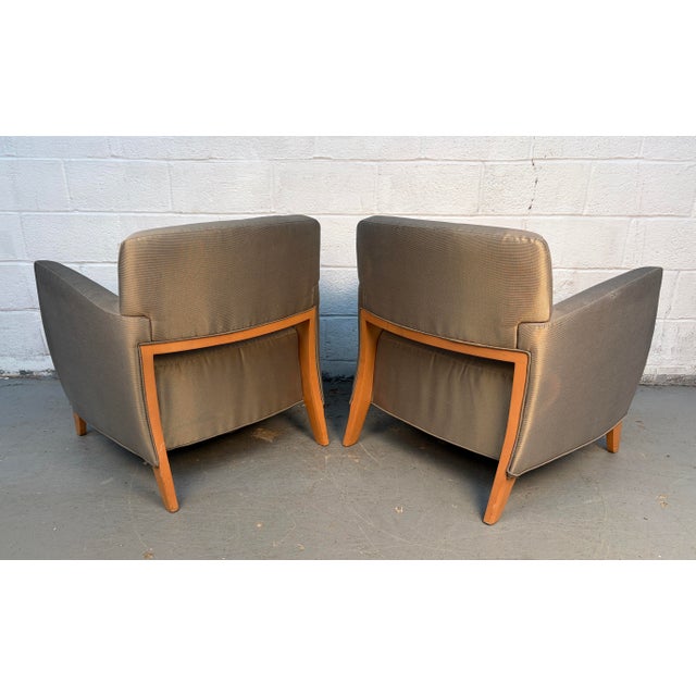 Textile Pair of Sleek Modern Lounge Chairs by Bernhardt For Sale - Image 7 of 11