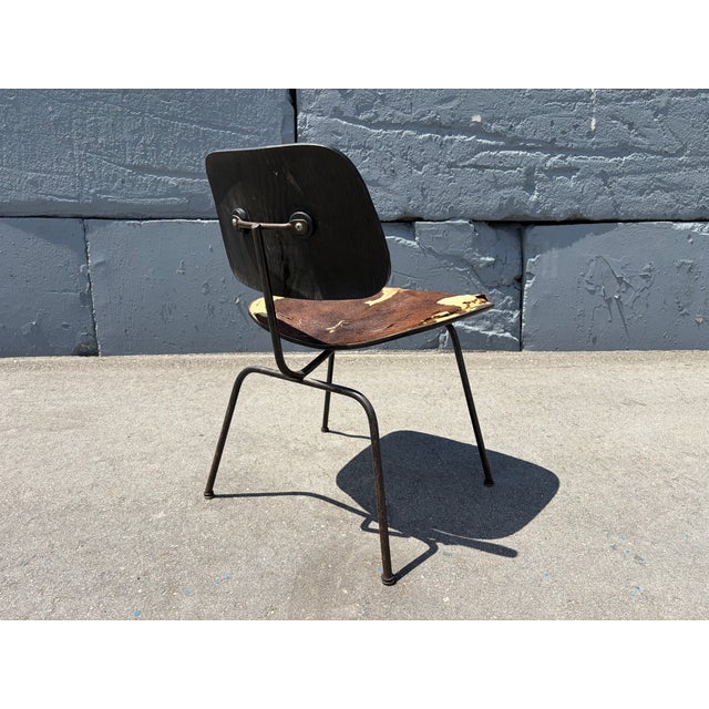 1950s Early Eames style DCM Dining Chair With Original Hair on Hide Upholstery, Cowhide For Sale - Image 16 of 16