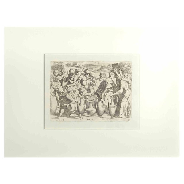 Giovanni Lanfranco, Genesis 14, Old Testament Story, Etching, 1607 For Sale