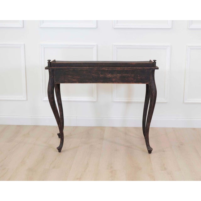 Swedish 20th Century Black Rococo-Style Writing Desk For Sale In Atlanta - Image 6 of 8