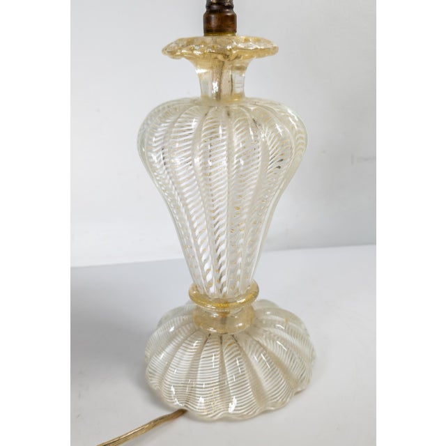 Mid-Century Modern Italian Murano Glass Table Lamp, Possibly Seguso For Sale In New York - Image 6 of 14