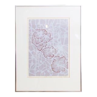 Purple Abstract Water Lilies Print by Carolyn Shattuck | Signed and Numbered For Sale