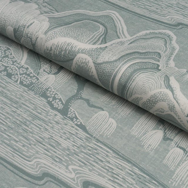 Borastapeter Sample - Boråstapeter Indigo Garden Fabric In Mineral For Sale - Image 4 of 5
