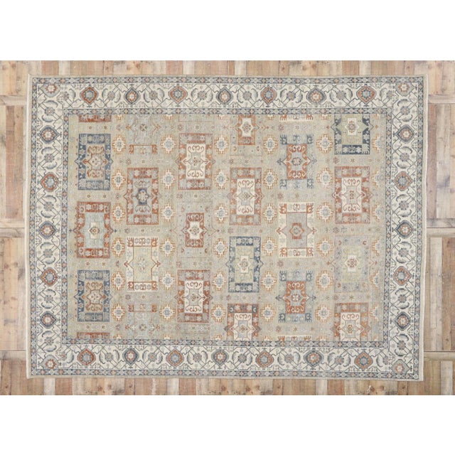 Tan Turkish Oushak Rug, 09'11 X 12'11 For Sale - Image 8 of 9