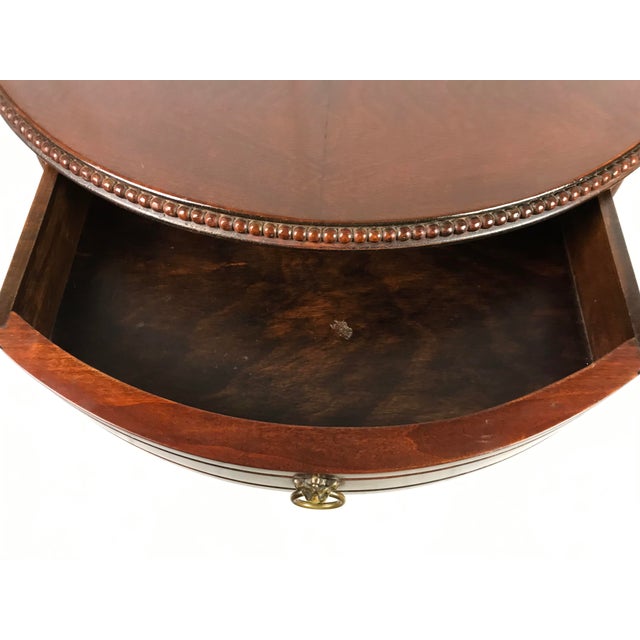 Vintage Mid-Century Regency Mahogany Drum Table With Carved Paw Feet For Sale In Phoenix - Image 6 of 11