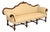 Antique Italian Rococo Carved Walnut Frame Long Sofa For Sale