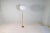 ASEA Mid-Century Brass Floor Lamp with Round Cotton Shade from Asea, Sweden, 1960s For Sale - Image 4 of 16