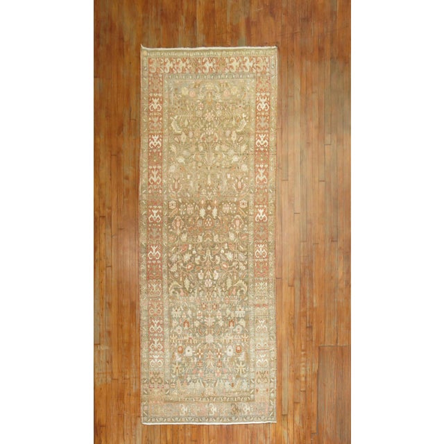 Persian Antique Persian Malayer Runner - 4'3" x 10'8" For Sale - Image 3 of 10