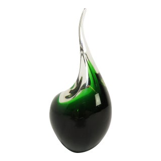 Vintage Signed 1958 Holmegaard Per Lutken Orchid Flamingo Vase ~ Mid Century Modern Studio Art Glass For Sale