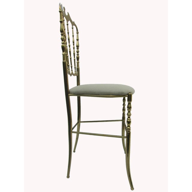 Italian Side Chair in Golden Brass by Giuseppe Gaetano Descalzi for Chiavari, 1950s For Sale - Image 9 of 11