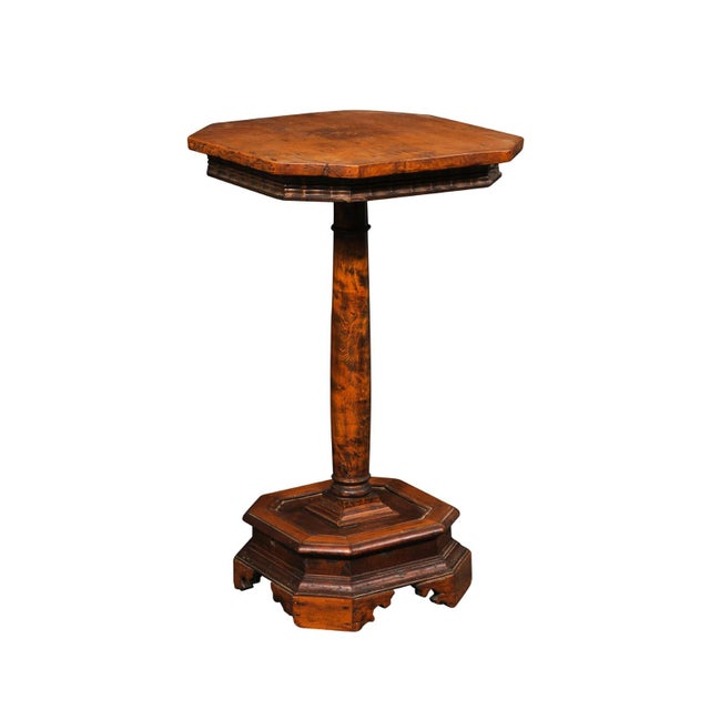 Wood English Wooden Pedestal End Table, 19th C. For Sale - Image 7 of 12