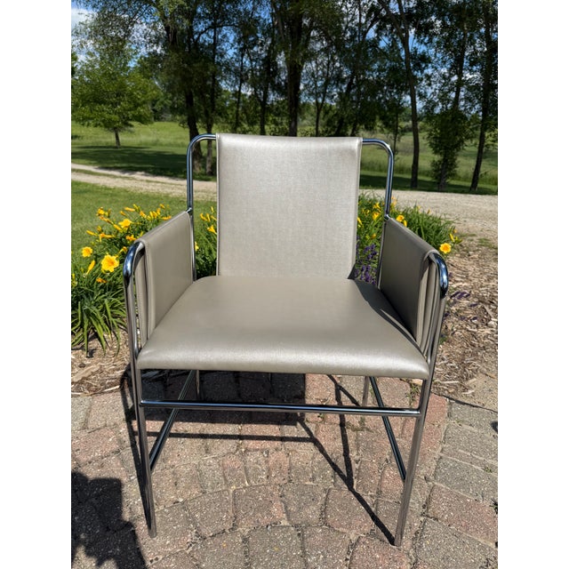 1990s Ward Bennett for Geiger "Envelope" Chairs - Set of 4 For Sale - Image 11 of 16