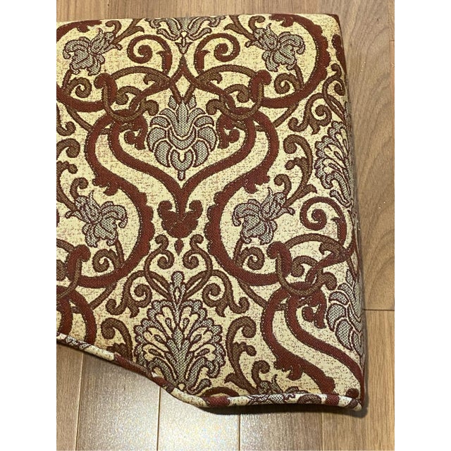 Mid 20th Century Damask Design Window Textile Cornice & Roman Shade For Sale - Image 4 of 7