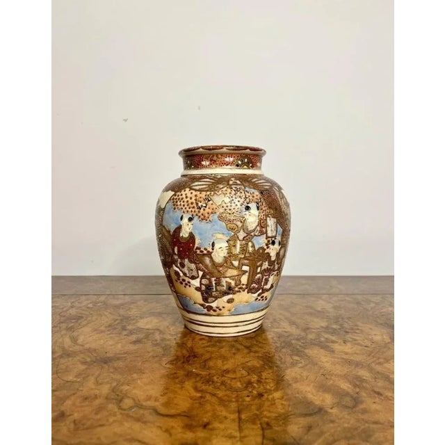 Ceramic Antique Japanese Satsuma Ginger Jar and Cover, 1910 For Sale - Image 7 of 7