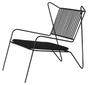 Black Capri Easy Lounge Chair with Seat Cushion by Cools Collection