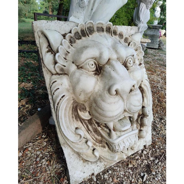 Baroque Unknown, Lion's Face Mask, Venice, 19th Century, Marble For Sale - Image 3 of 6